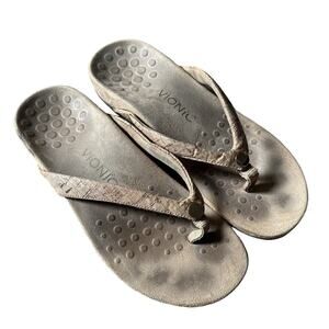 Vionic Women's Mona Sandal‎ Size 8 Cork Thong Flip Flop Slide Comfort Tan Beige